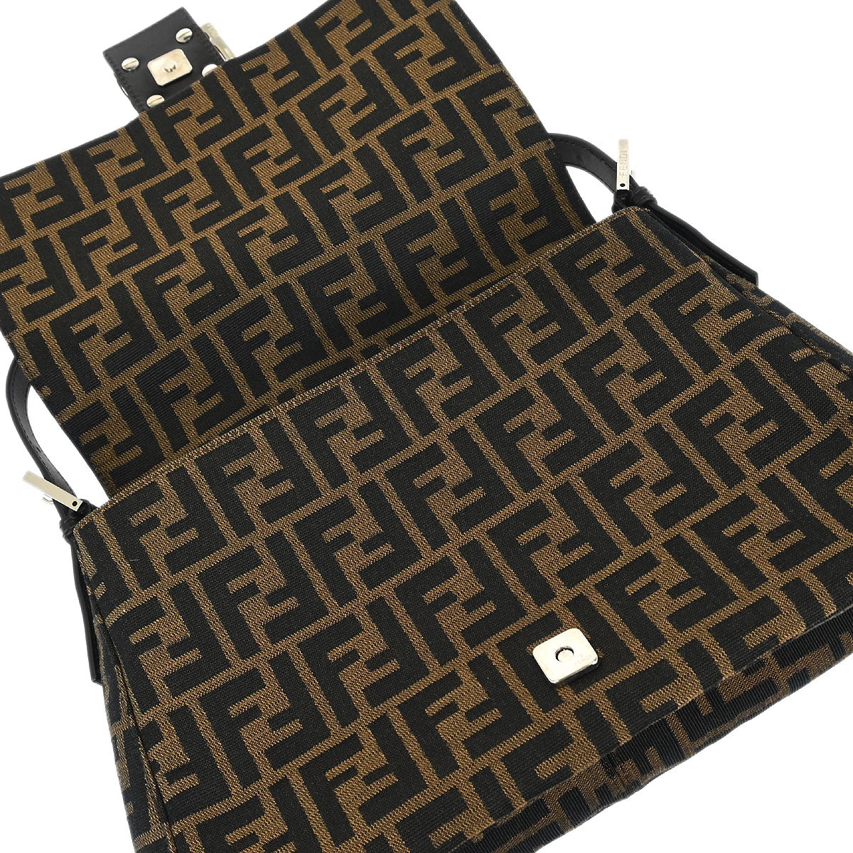 Fendi Brown Canvas Zucca Mamma Baguette Handbag - Image 6