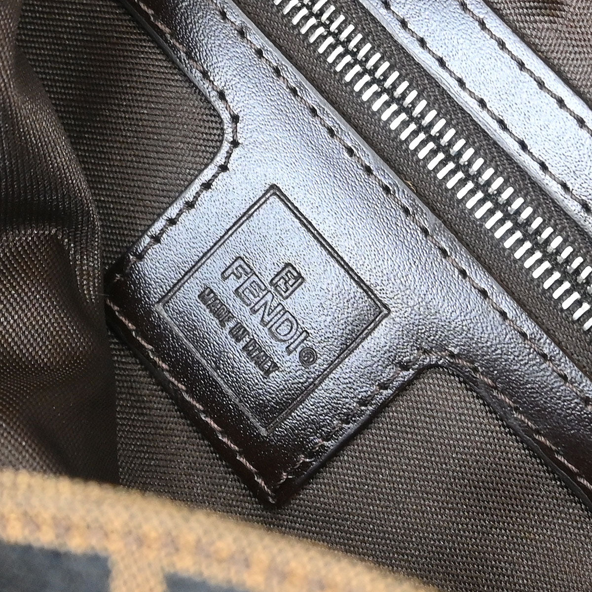 Fendi Brown Canvas Zucca Mamma Baguette Handbag - Image 8