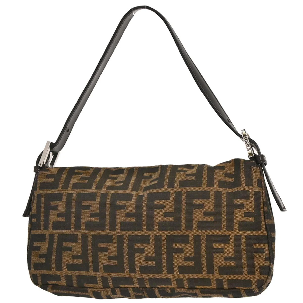 Fendi Brown Canvas Zucca Baguette Handbag - Image 2