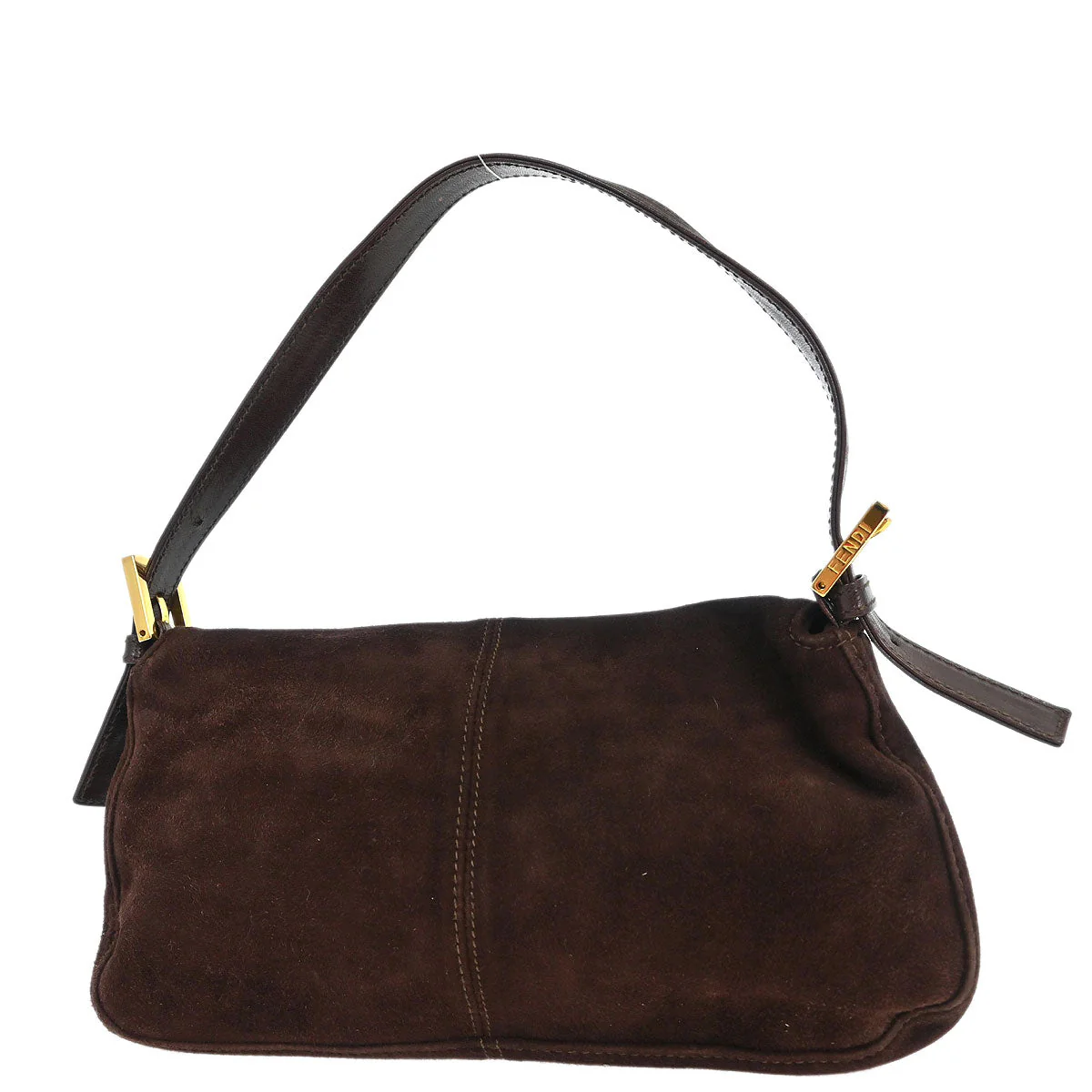 Fendi Brown Suede Baguette Handbag - Image 2