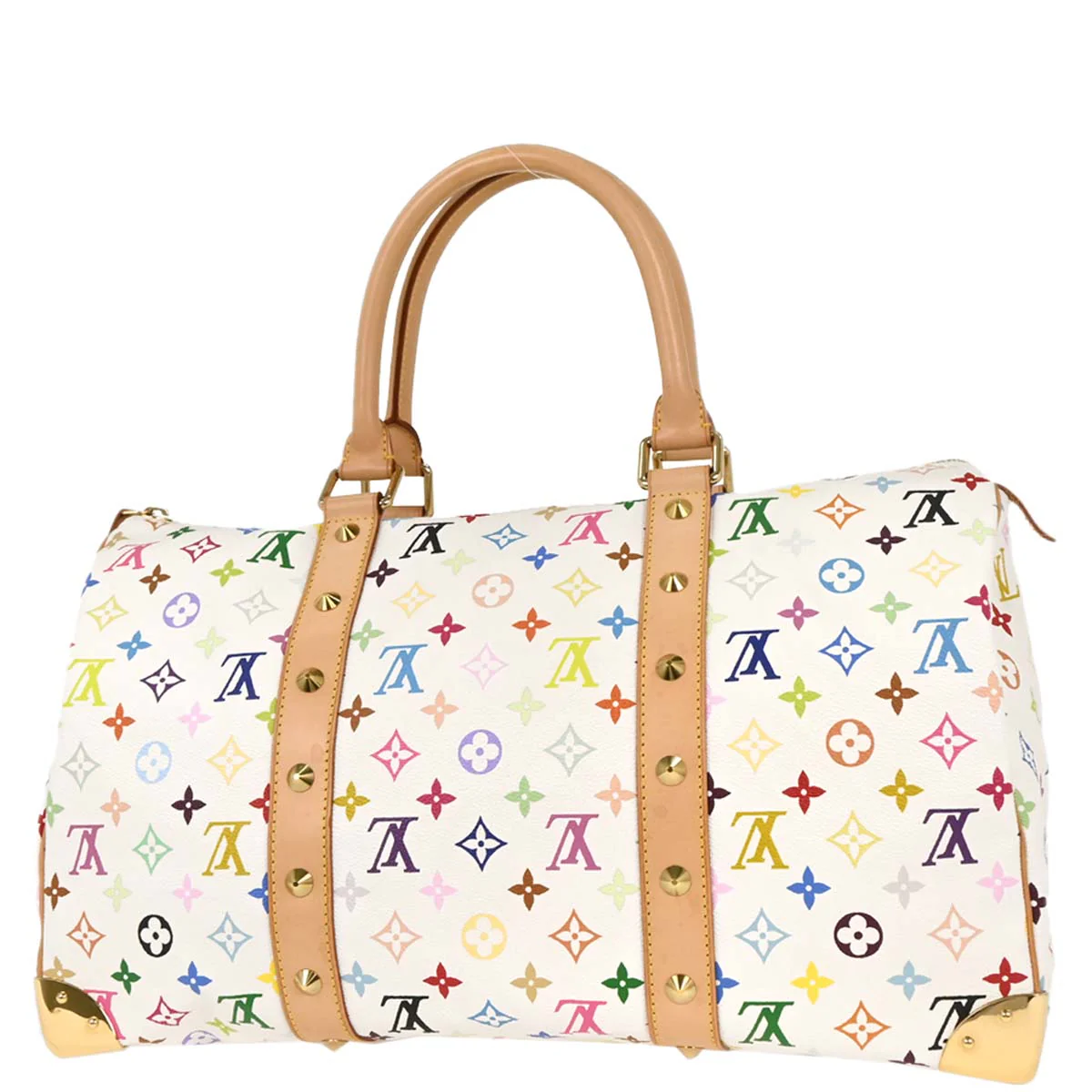 Louis Vuitton White Monogram Multicolor Keepall 45 Handbag M92641 - Image 2