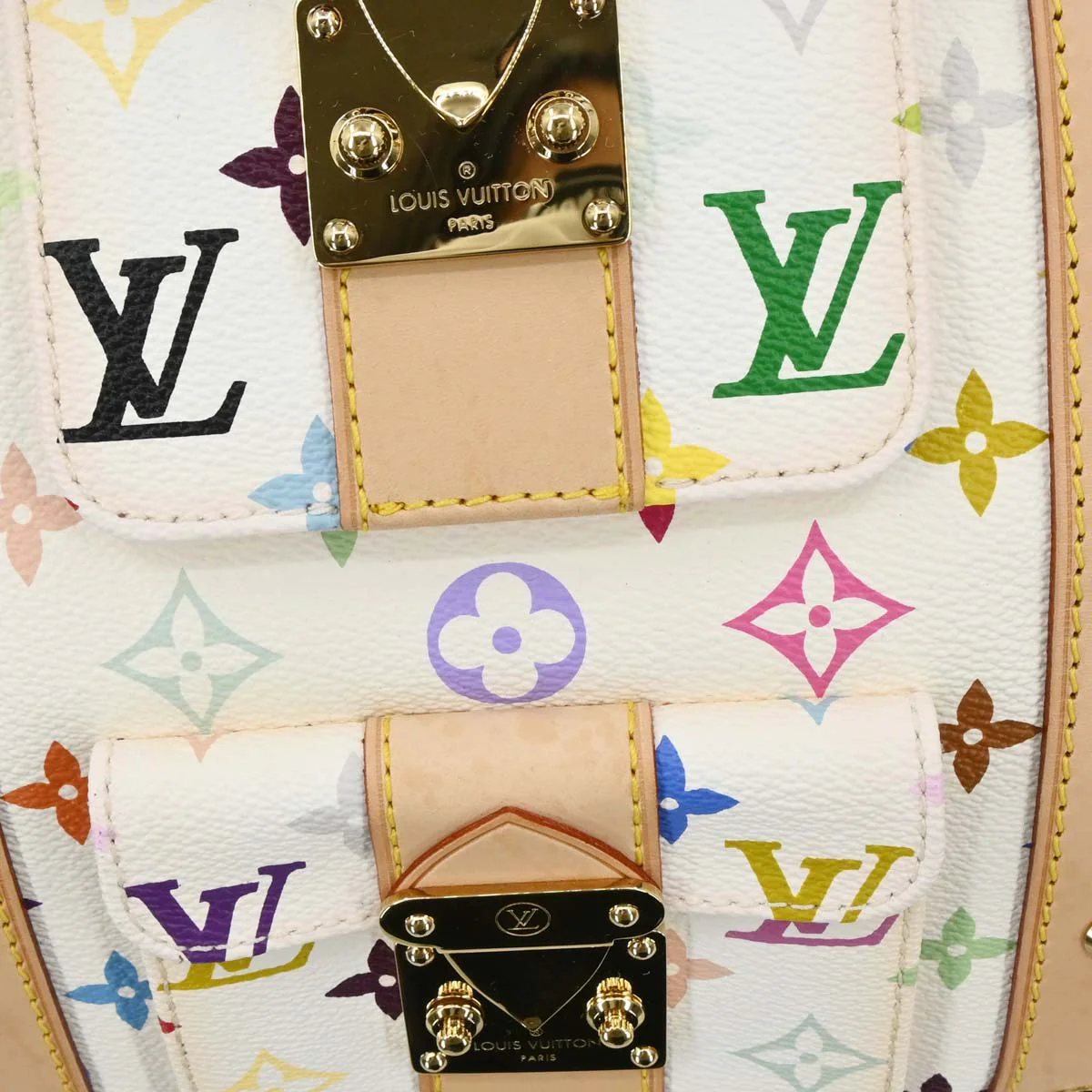 Louis Vuitton White Monogram Multicolor Keepall 45 Handbag M92641 - Image 6
