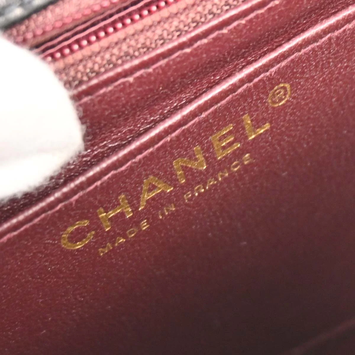 Chanel 2003-2004 Black Lambskin Mini Classic Square Flap Shoulder Bag - Image 9