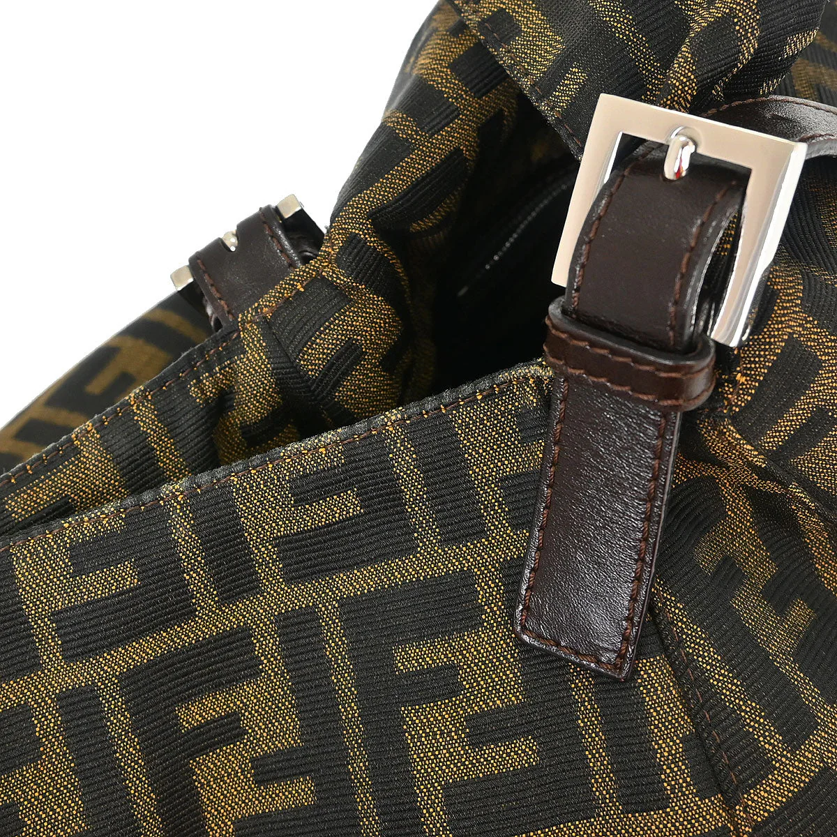 Fendi Brown Canvas Zucca Mamma Baguette Handbag - Image 6