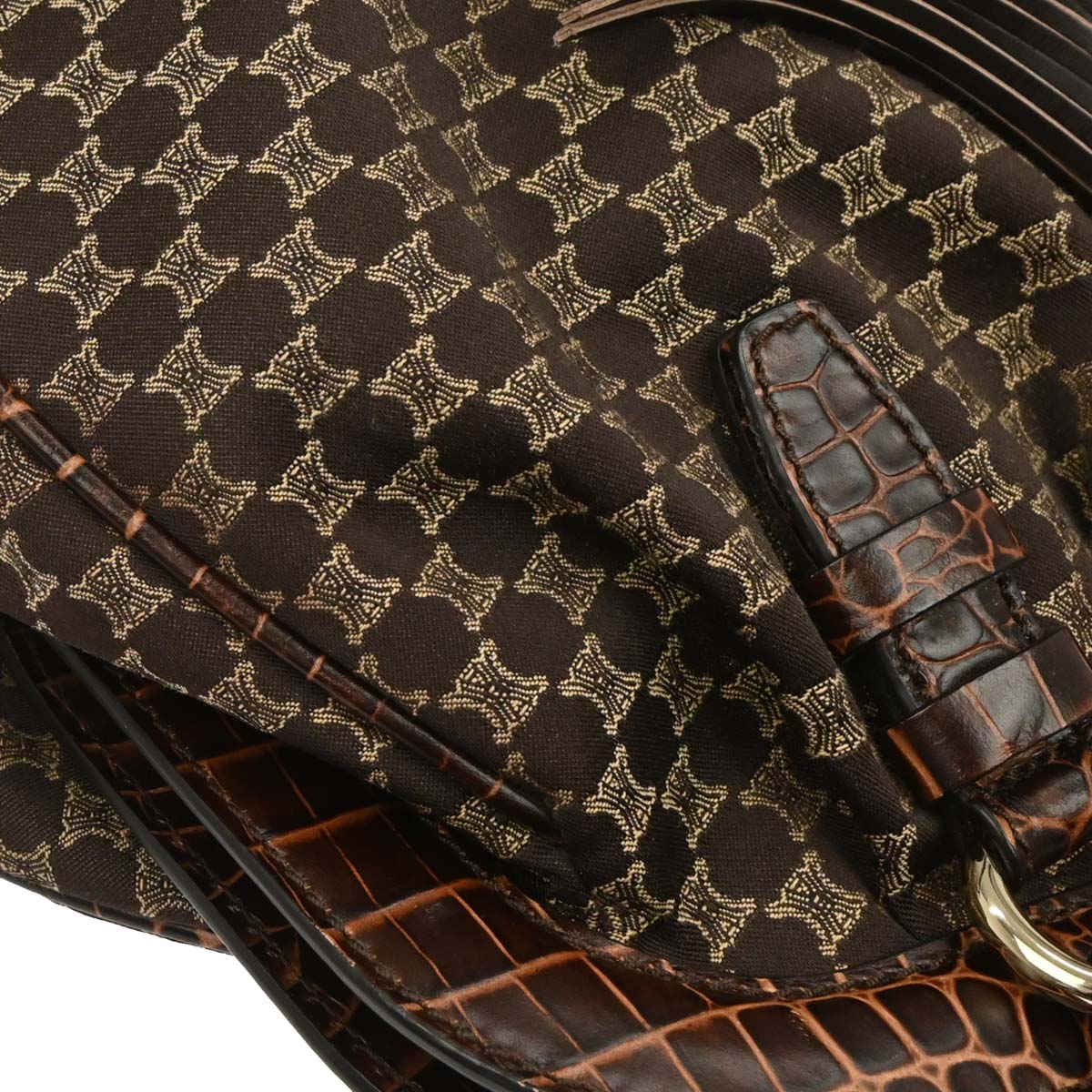 Celine * Brown Canvas Macadam Handbag - Image 5