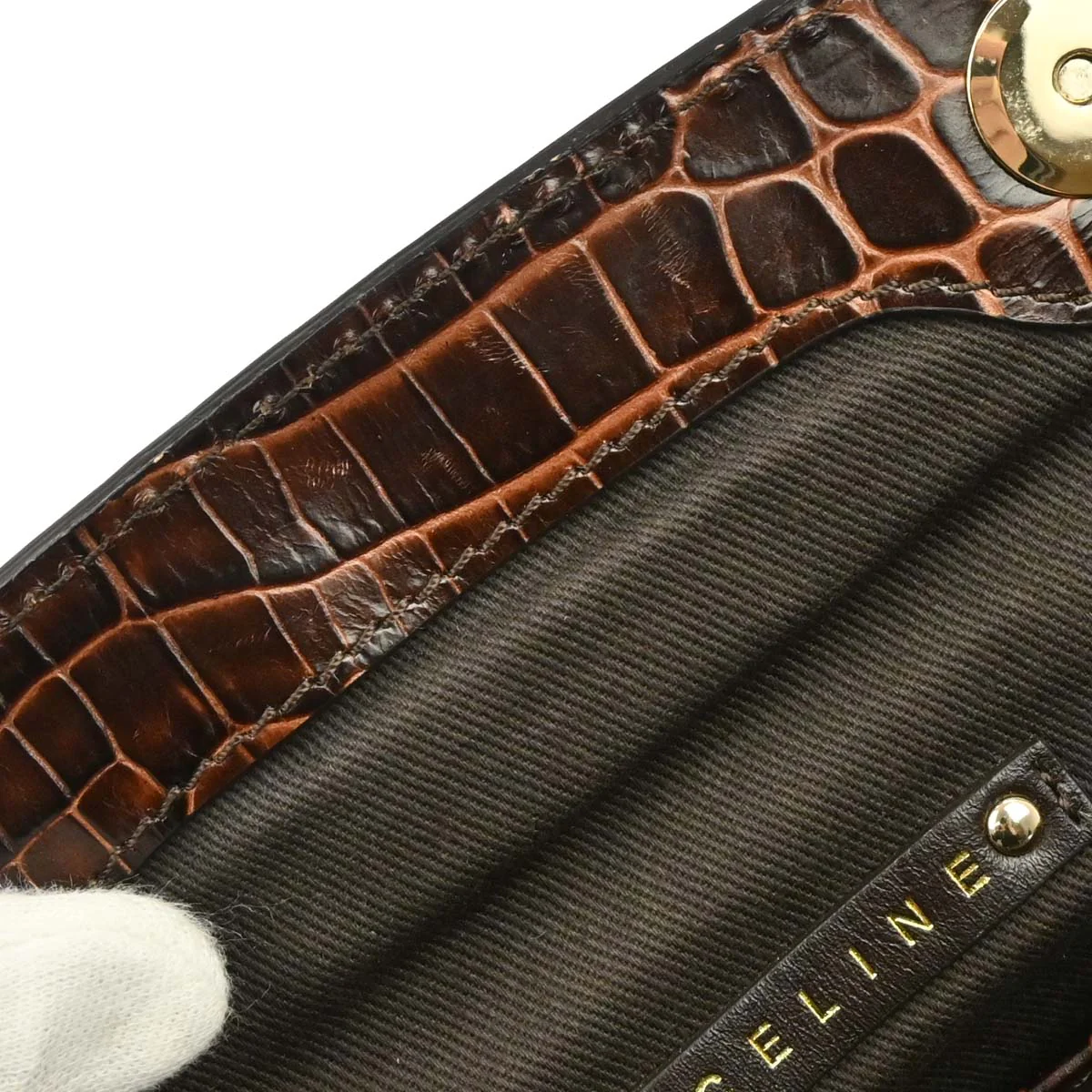 Celine * Brown Canvas Macadam Handbag - Image 8