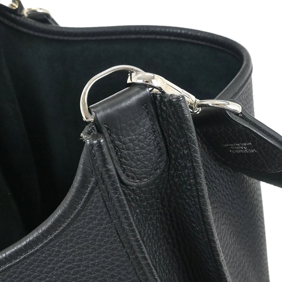Hermes Black Taurillon Clemence Evelyne 33 Shoulder Bag - Image 8