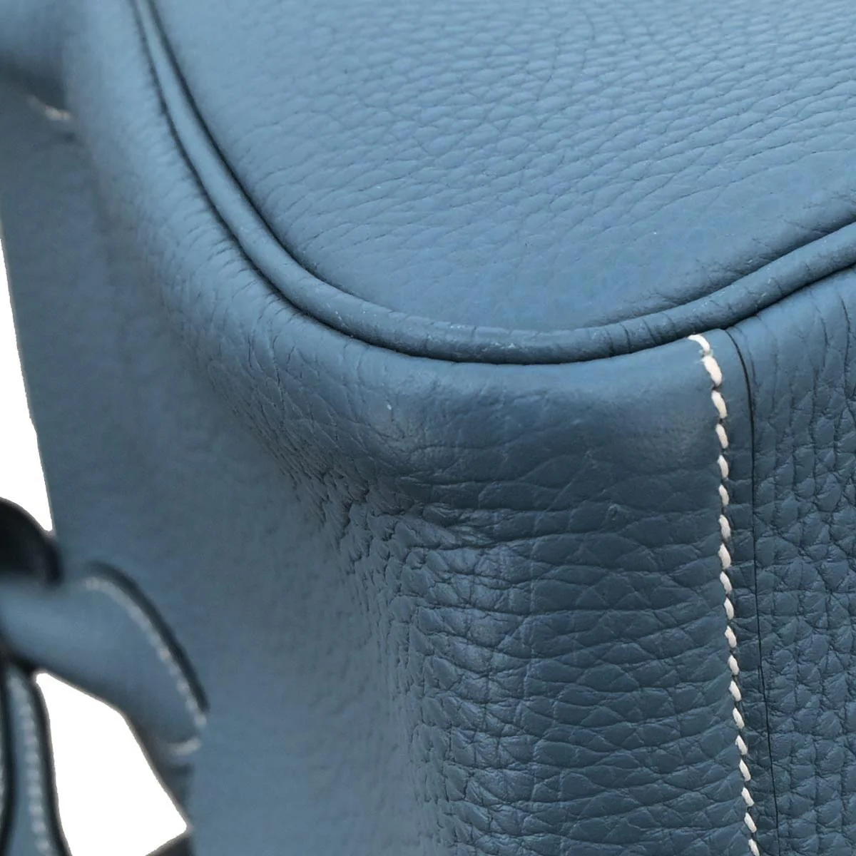 Hermes Blue Jean Taurillon Clemence Lindy 30 Shoulder Bag - Image 6