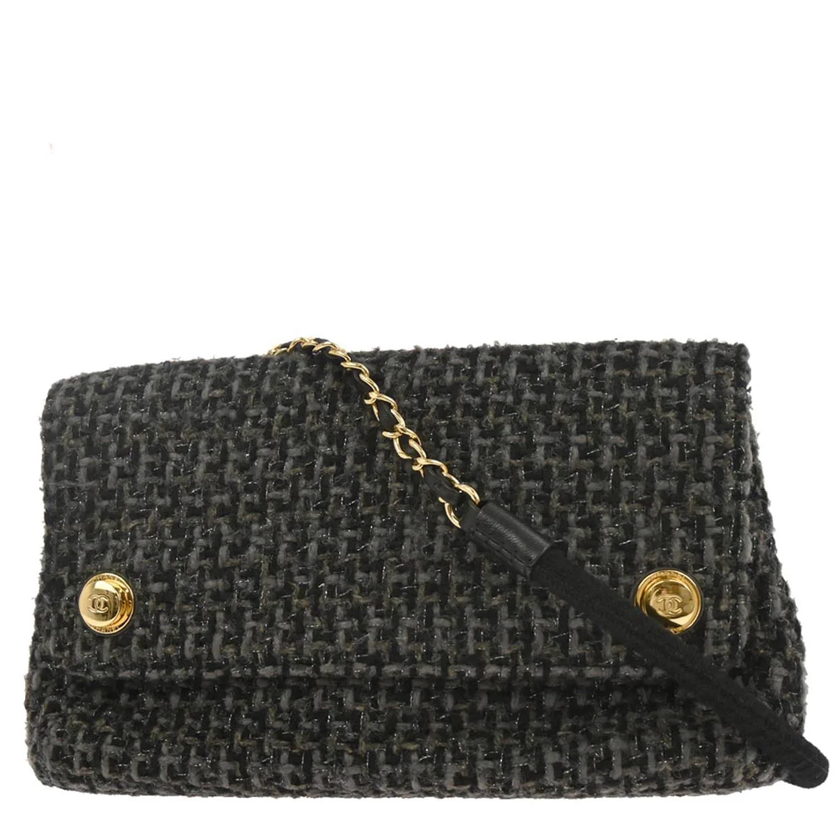 Chanel Black Tweed Double Sided Shoulder Bag - Image 2