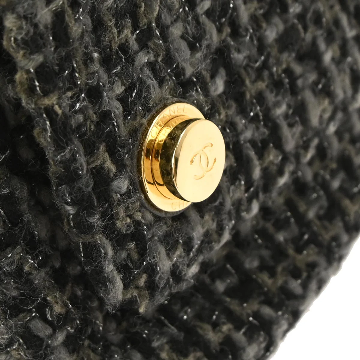 Chanel Black Tweed Double Sided Shoulder Bag - Image 3