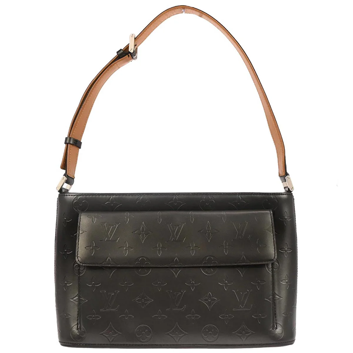 Louis Vuitton 2002 Black Monogram Mat Alston Shoulder Bag M55122