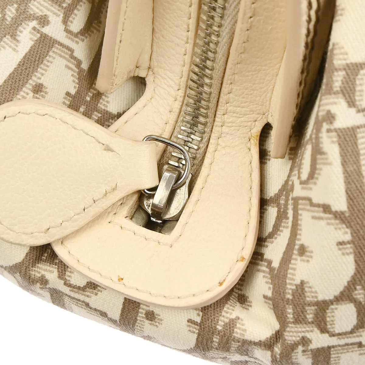 Christian Dior Beige Floral Embroidered Trotter Handbag - Image 6