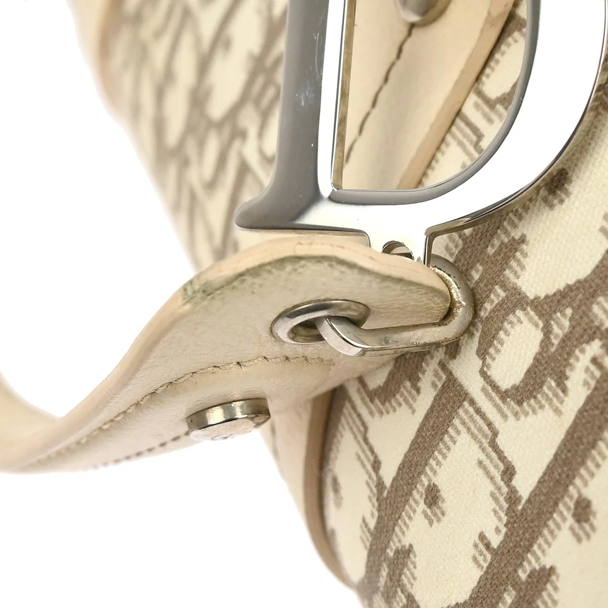 Christian Dior Beige Floral Embroidered Trotter Handbag - Image 7