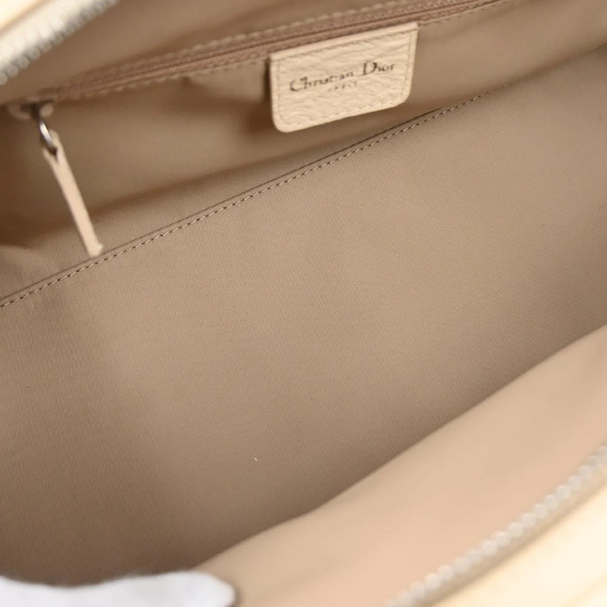 Christian Dior Beige Floral Embroidered Trotter Handbag - Image 8