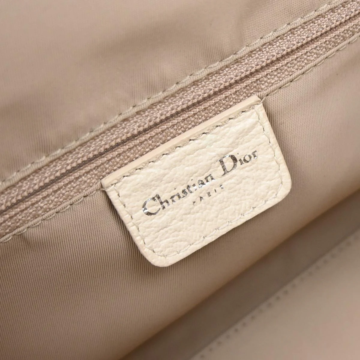 Christian Dior Beige Floral Embroidered Trotter Handbag - Image 9
