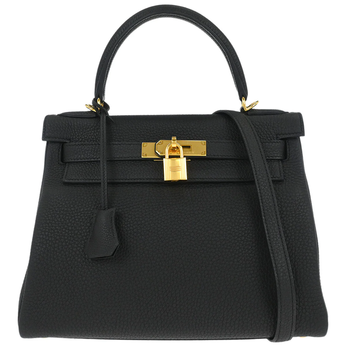 Hermes Black Togo Kelly 28 Retourne 2way Shoulder Handbag