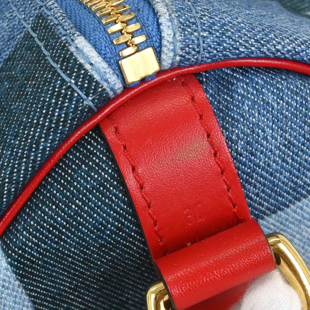 Louis Vuitton Denim Square Patchwork Speedy Bandouliere 30 2way Shoulder Handbag M45041 - Image 5