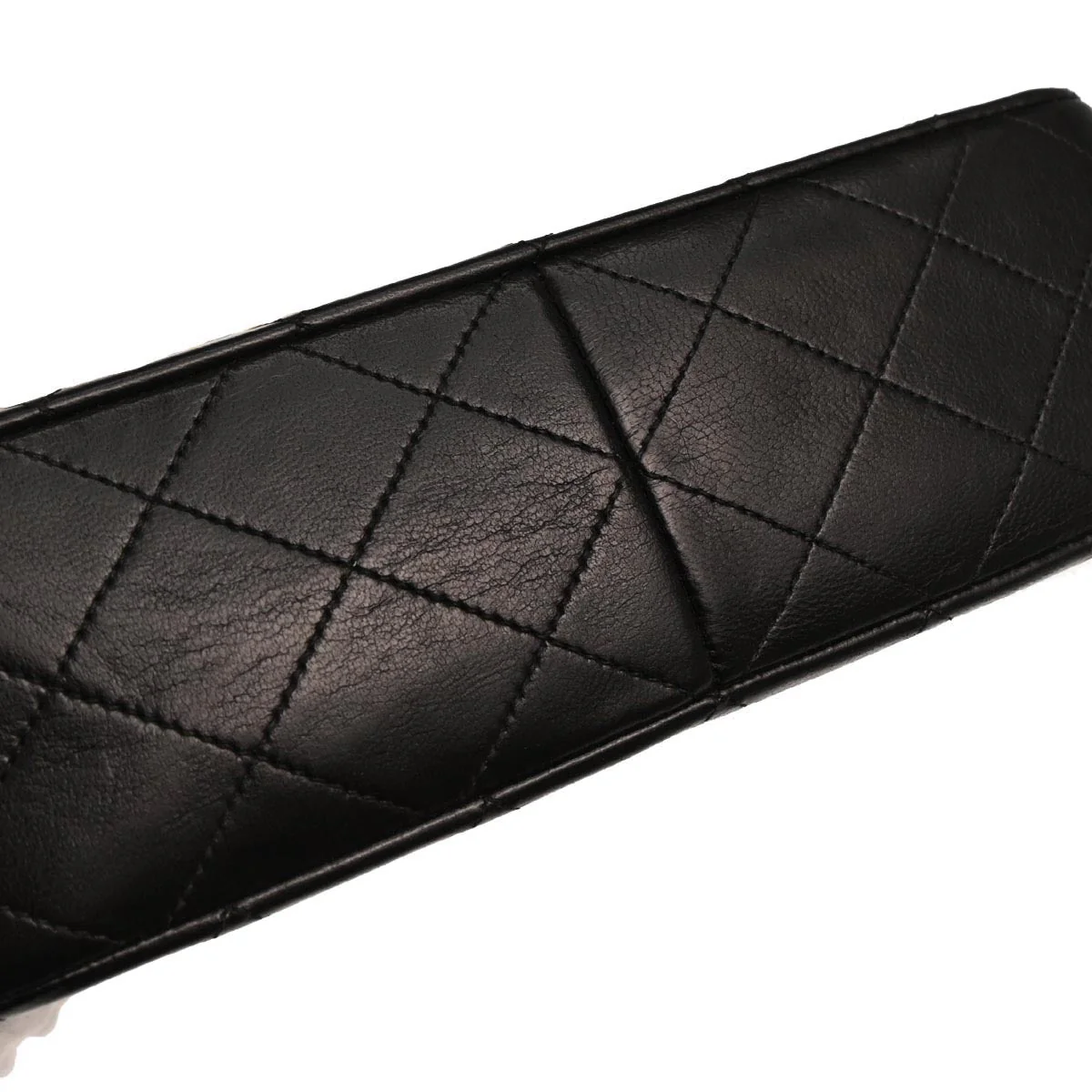 Chanel 1989-1991 Black Lambskin Classic Square Flap Shoulder Bag 20 - Image 3
