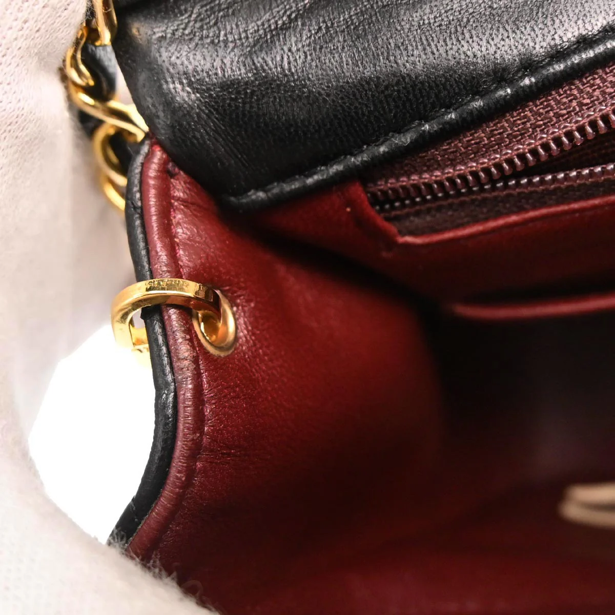 Chanel 1989-1991 Black Lambskin Classic Square Flap Shoulder Bag 20 - Image 7