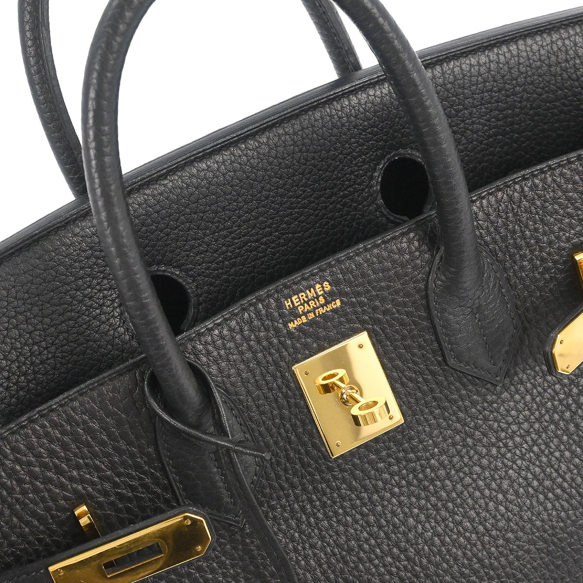 Hermes Black Fjord Haut a Courroies 32 Handbag - Image 7