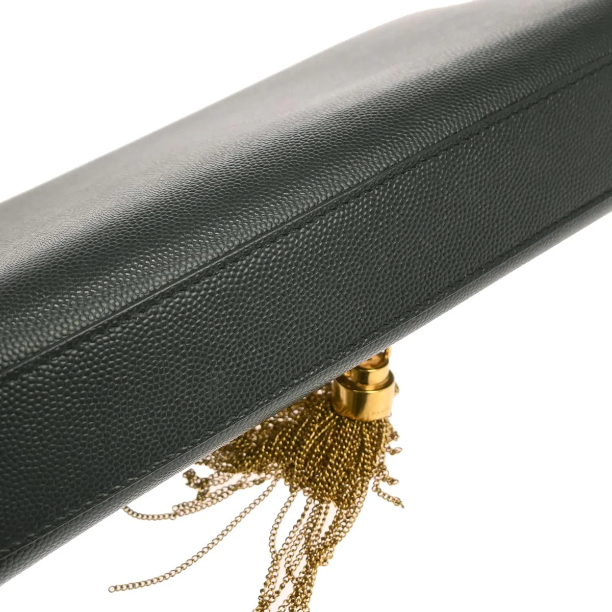 Saint Laurent Dark Green Leather Kate Shoulder Bag - Image 3