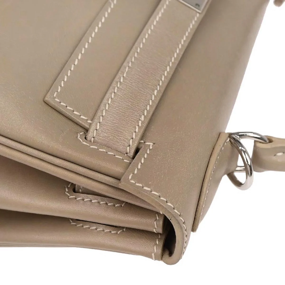 Hermes Gris Tourterelle Box Calf Kelly 28 Retourne 2way Shoulder Handbag - Image 5