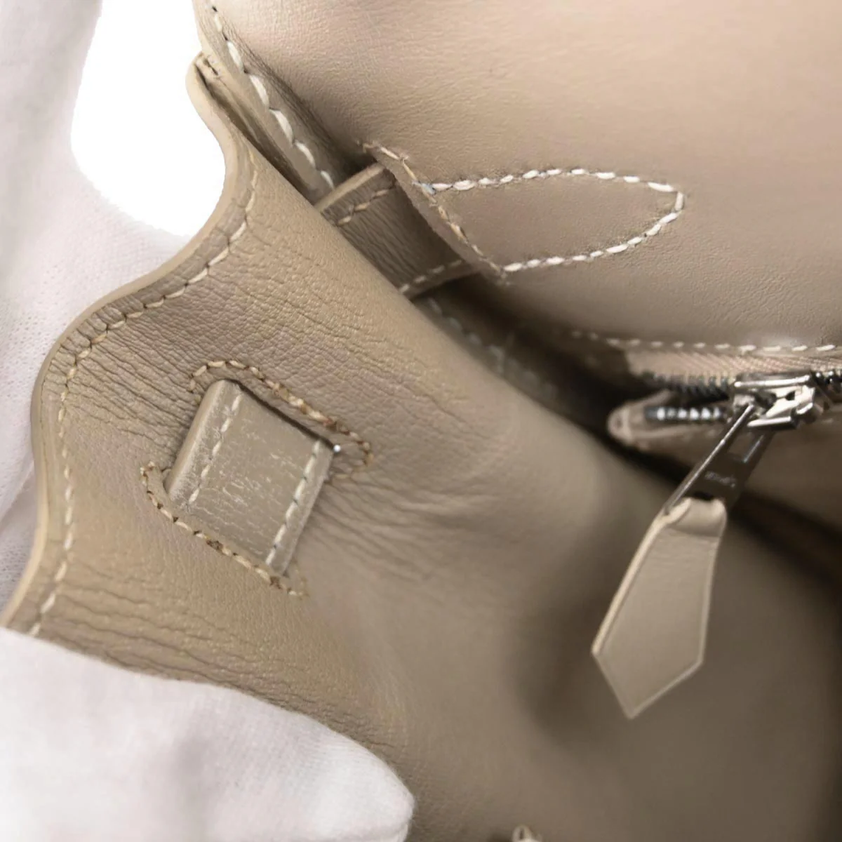 Hermes Gris Tourterelle Box Calf Kelly 28 Retourne 2way Shoulder Handbag - Image 9