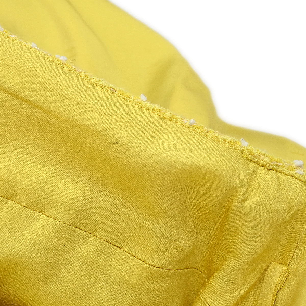 Chanel 1997 Setup Suit Jacket Skirt Tweed Yellow #36 - Image 12