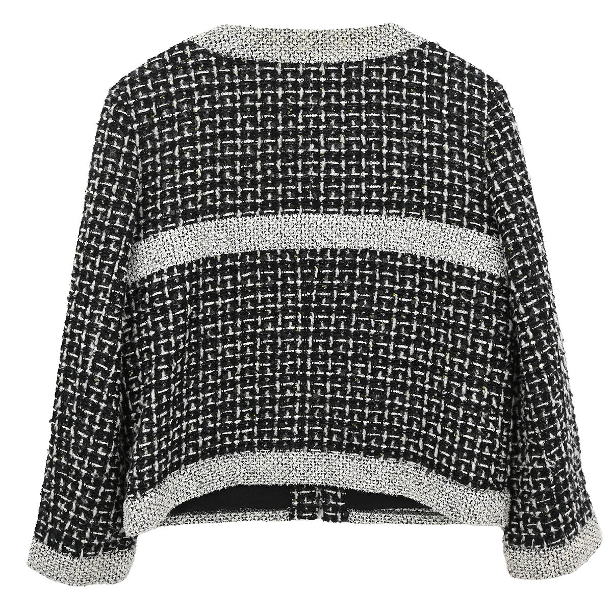 Chanel 2017-2018 Collarless Zip Up Tweed Jacket Black #44 - Image 2