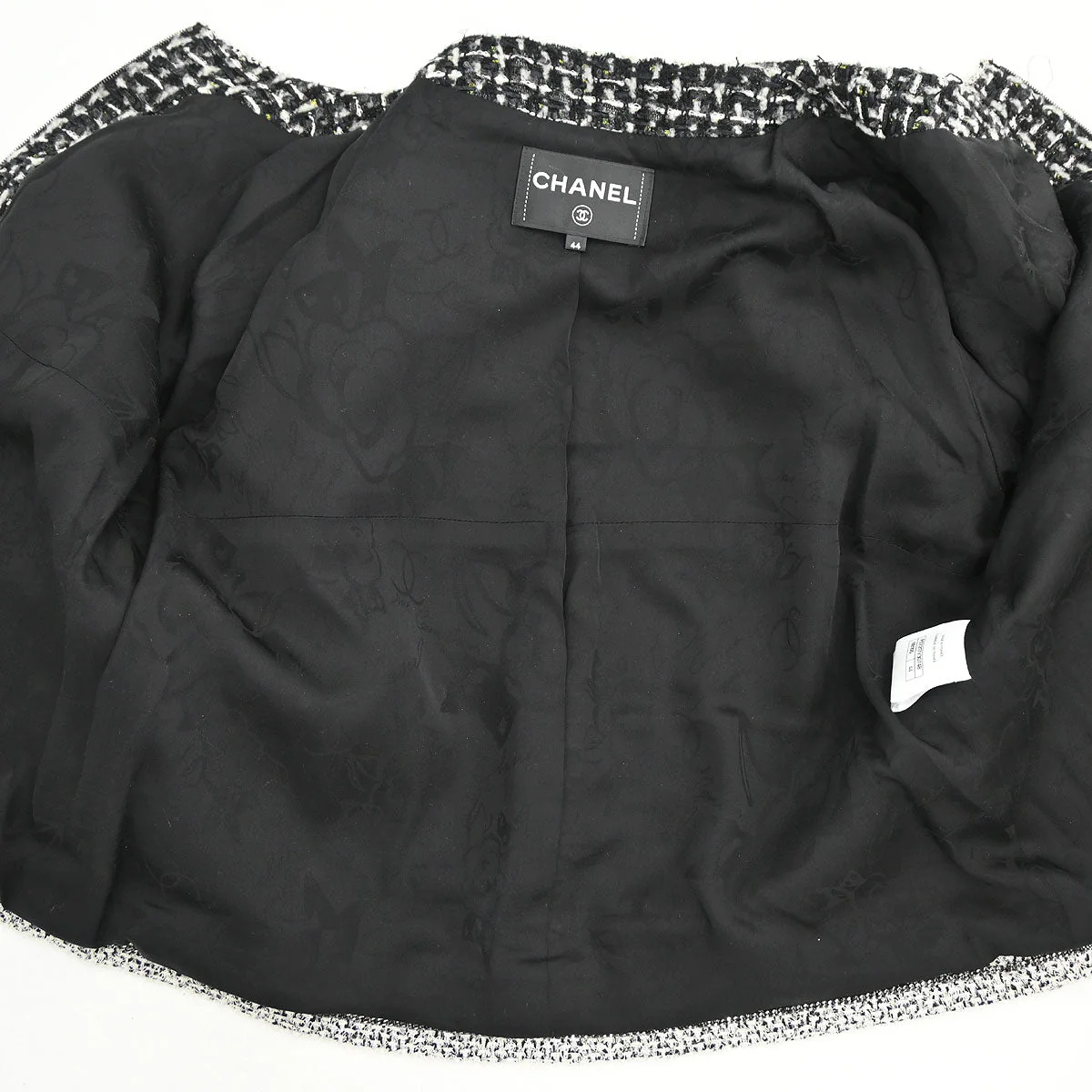 Chanel 2017-2018 Collarless Zip Up Tweed Jacket Black #44 - Image 6