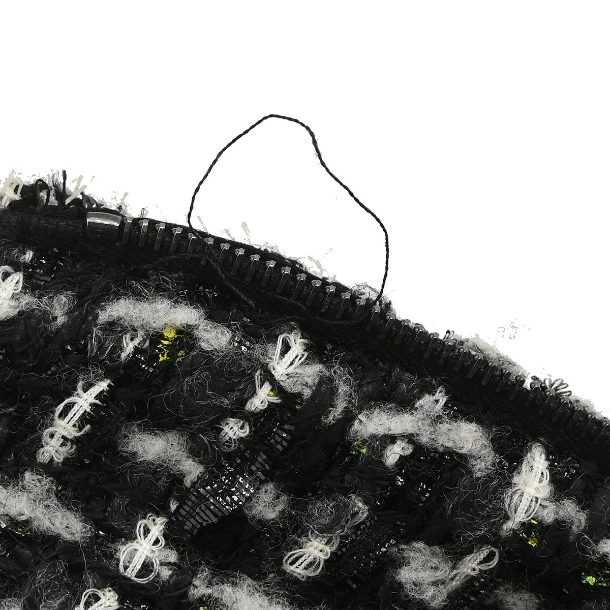Chanel 2017-2018 Collarless Zip Up Tweed Jacket Black #44 - Image 7