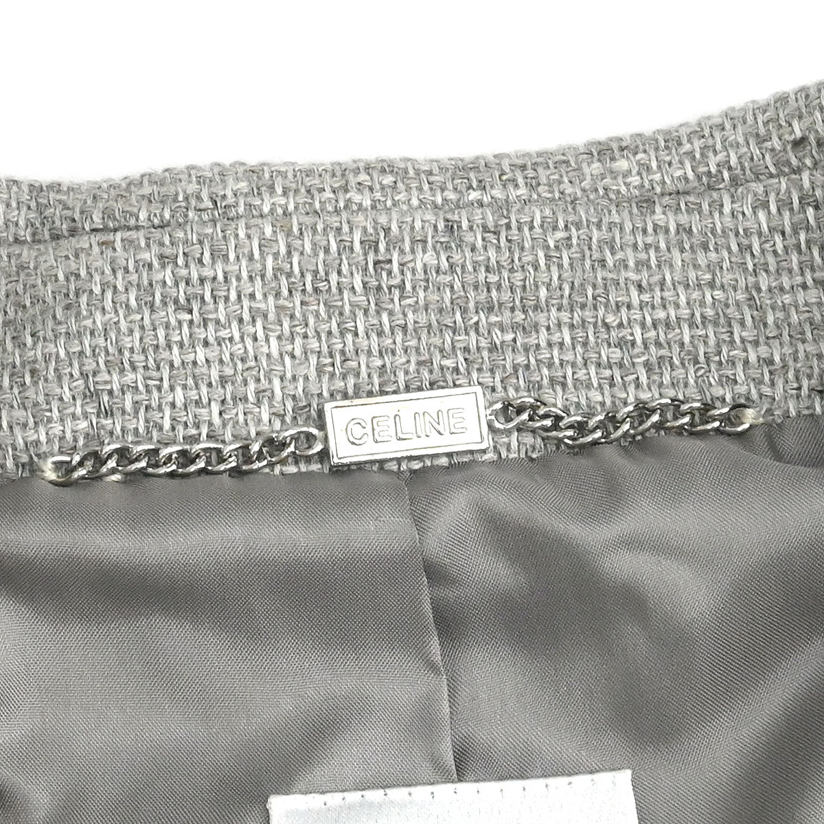Celine Setup Suit Jacket Skirt Gray #44 - Image 11