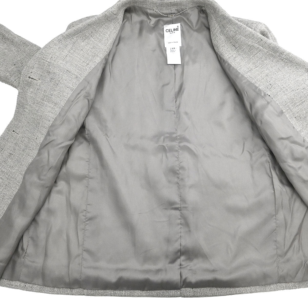 Celine Setup Suit Jacket Skirt Gray #44 - Image 4