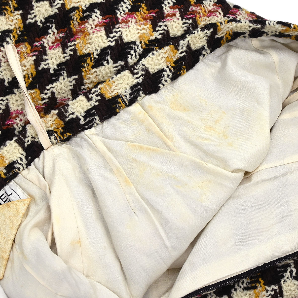 Chanel Setup Suit Jacket Skirt Tweed White #34 - Image 12