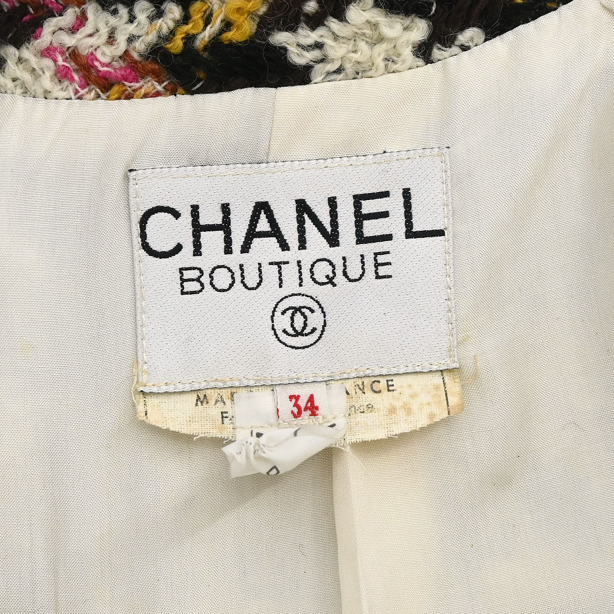 Chanel Setup Suit Jacket Skirt Tweed White #34 - Image 9