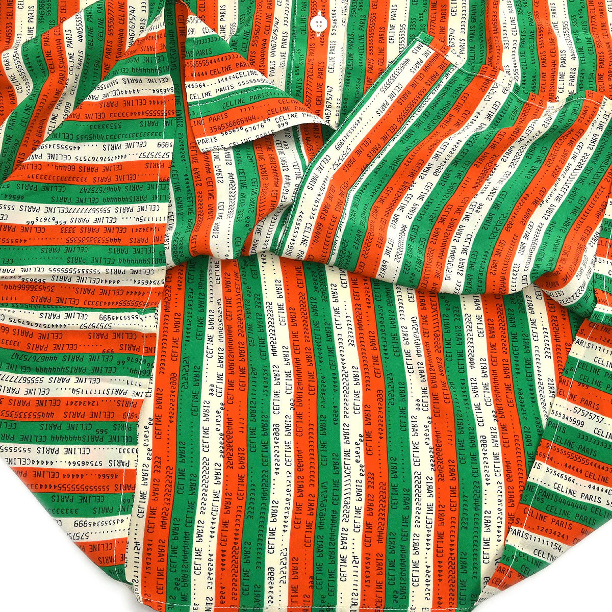 Celine Blouse Shirt Orange Green #40 - Image 7