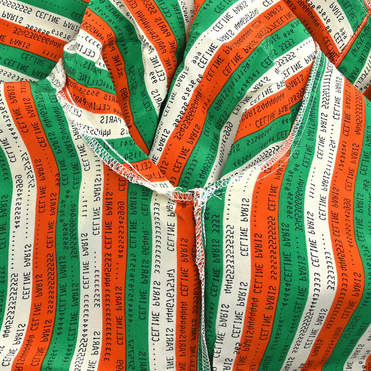 Celine Blouse Shirt Orange Green #40 - Image 8