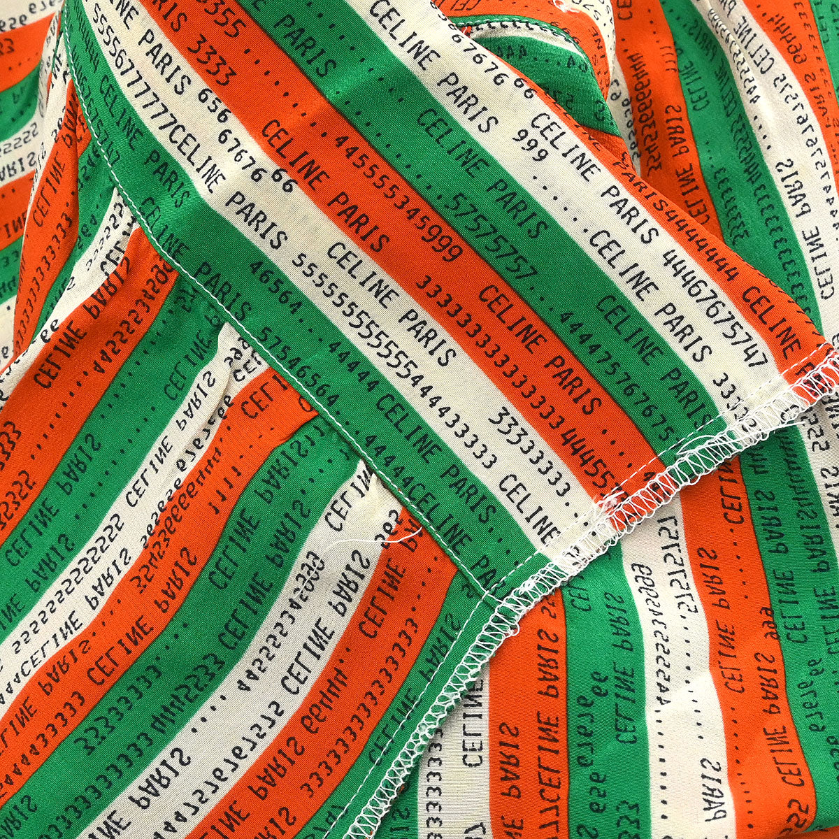 Celine Blouse Shirt Orange Green #40 - Image 9