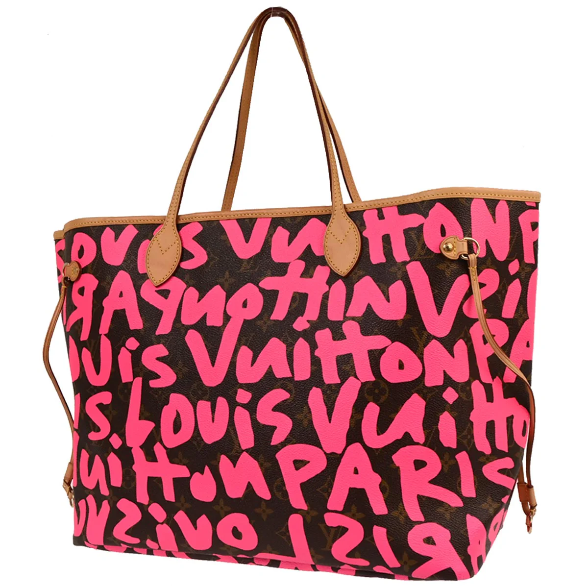 Louis Vuitton 2009 Pink Monogram Graffiti Neverfull GM Tote Bag M93701 - Image 2