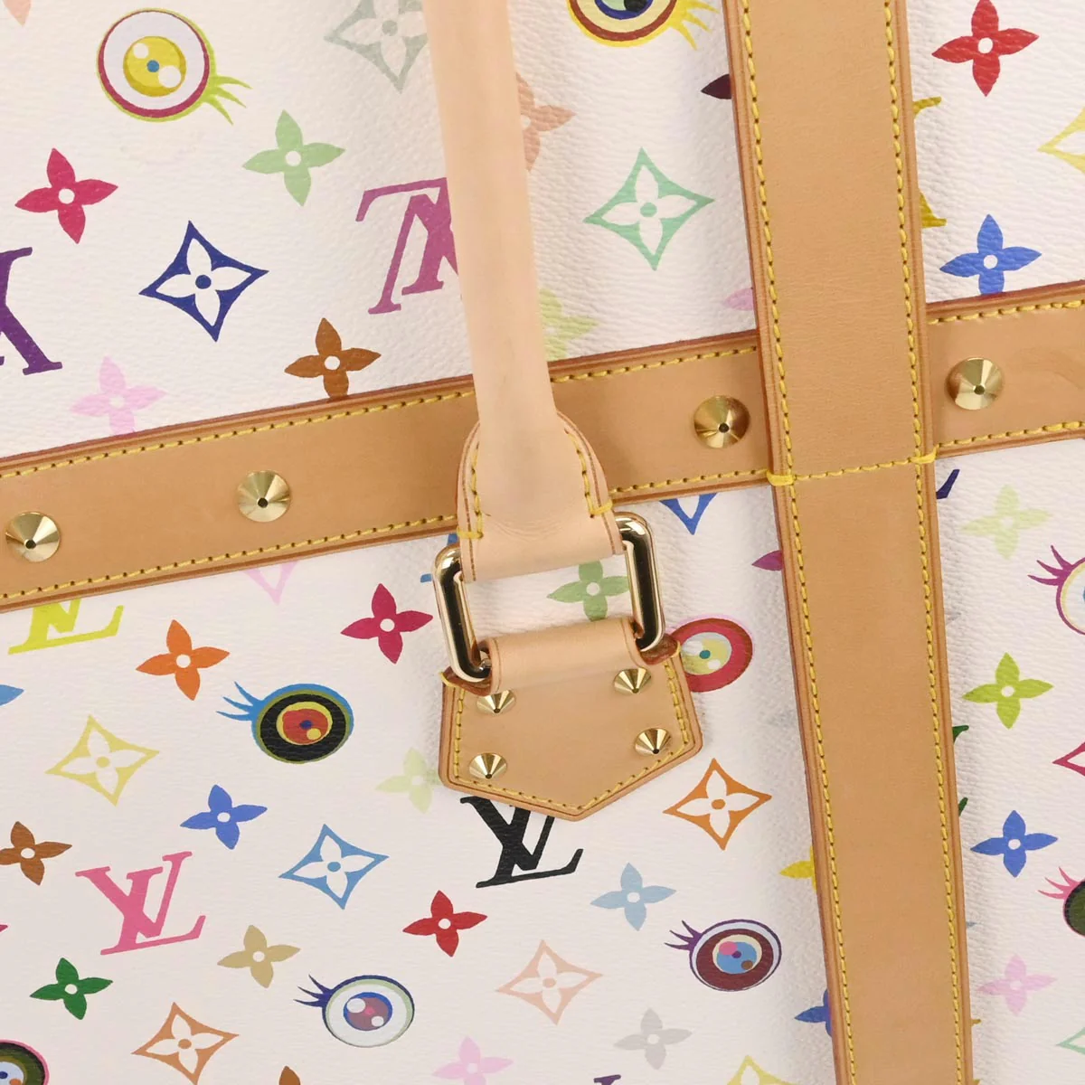 Louis Vuitton 2003 White Eye Love Monogram Sac Gigantic Handbag M92057 - Image 3