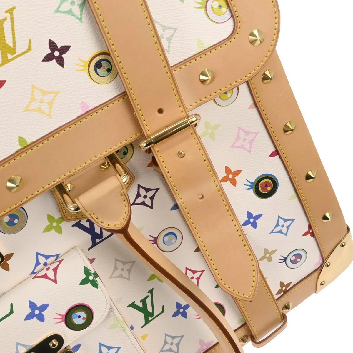 Louis Vuitton 2003 White Eye Love Monogram Sac Gigantic Handbag M92057 - Image 8