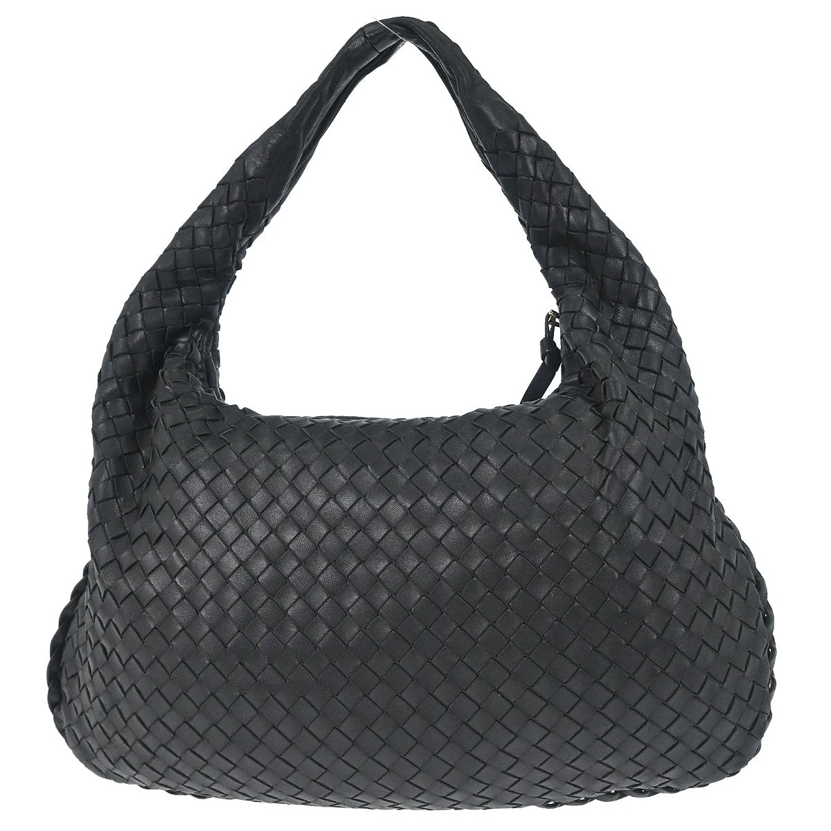 Bottega Veneta Black Lambskin Intrecciato Hobo Handbag - Image 2