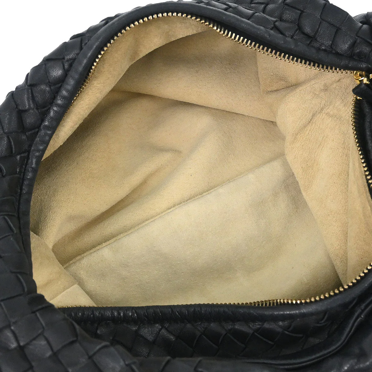 Bottega Veneta Black Lambskin Intrecciato Hobo Handbag - Image 7