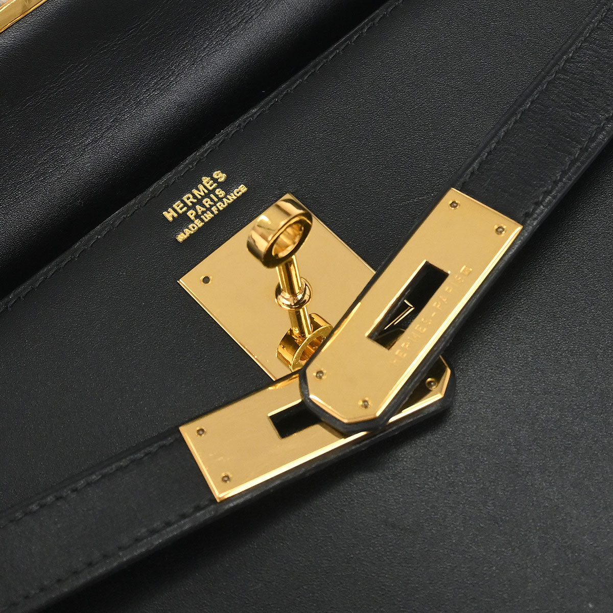 Hermes Black Box Calf Kelly 32 Sellier 2way Shoulder Handbag - Image 13