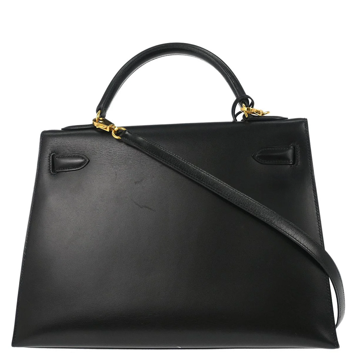 Hermes Black Box Calf Kelly 32 Sellier 2way Shoulder Handbag - Image 2