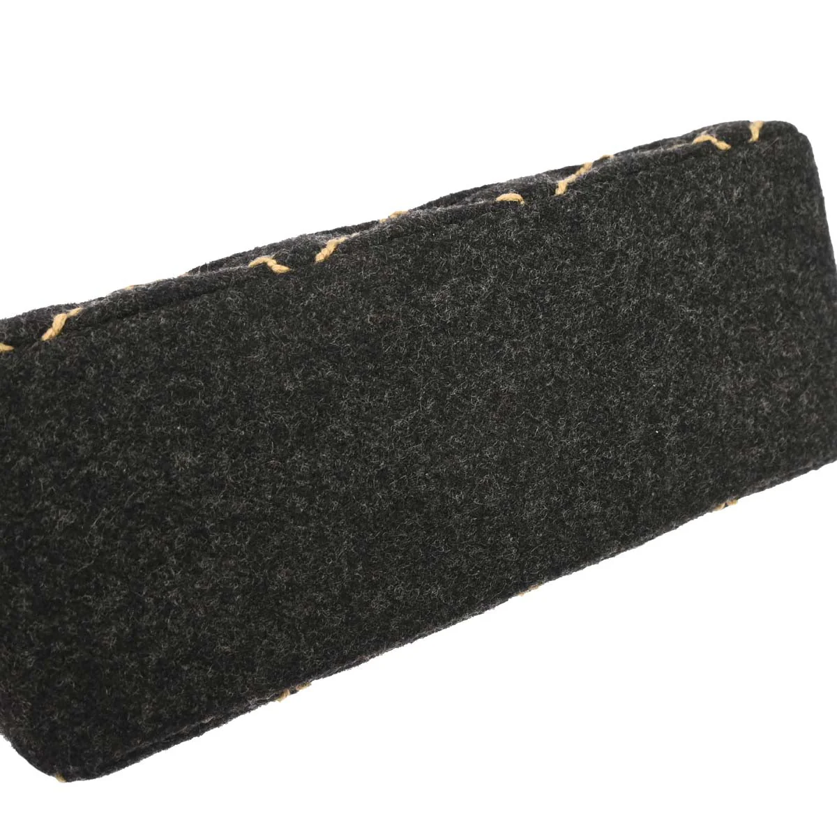 Chanel Gray Wool Wild Stitch Mini Classic Square Flap Shoulder Bag 17 - Image 3