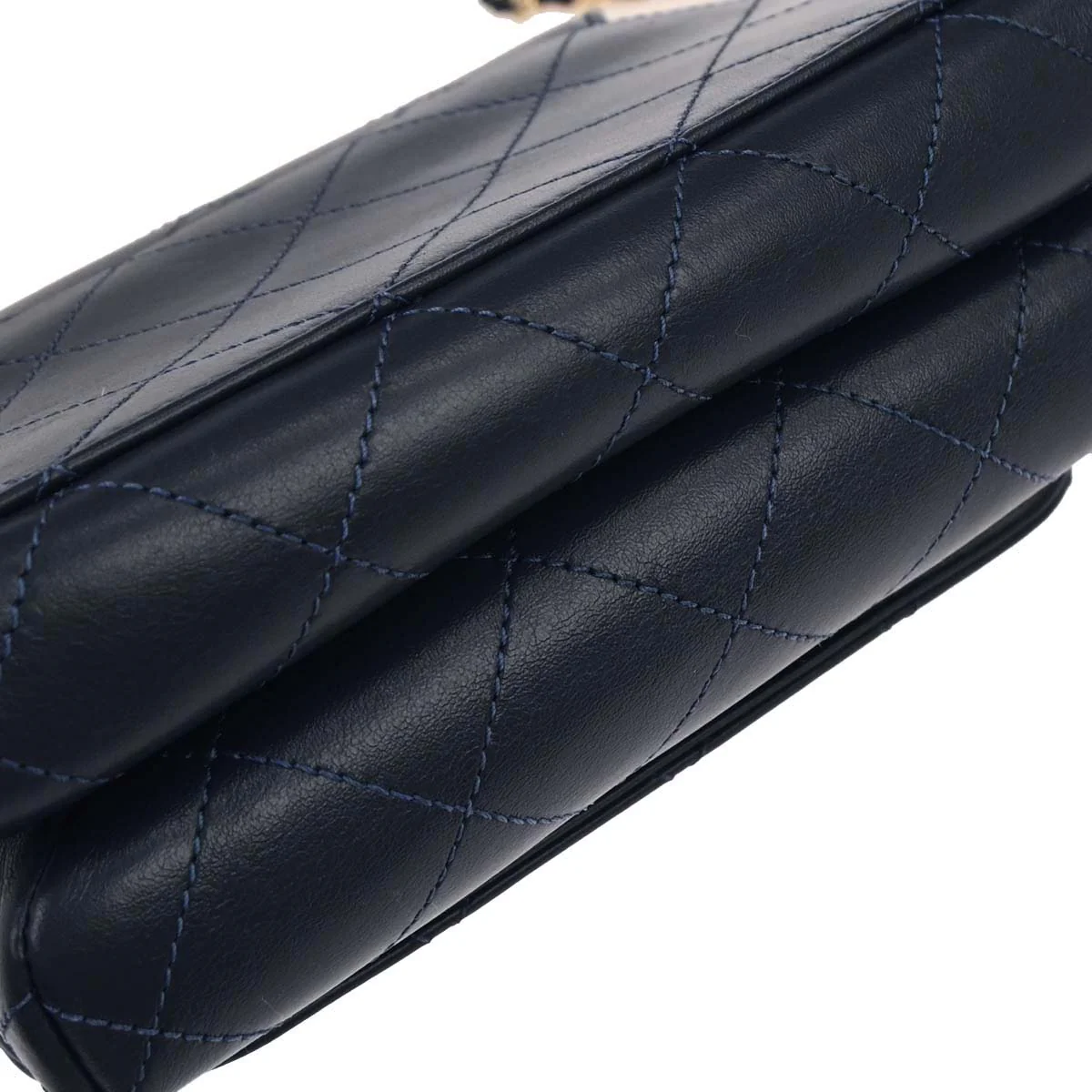 Chanel 2019 Navy Calfskin Top Handle 2way Shoulder Handbag - Image 4