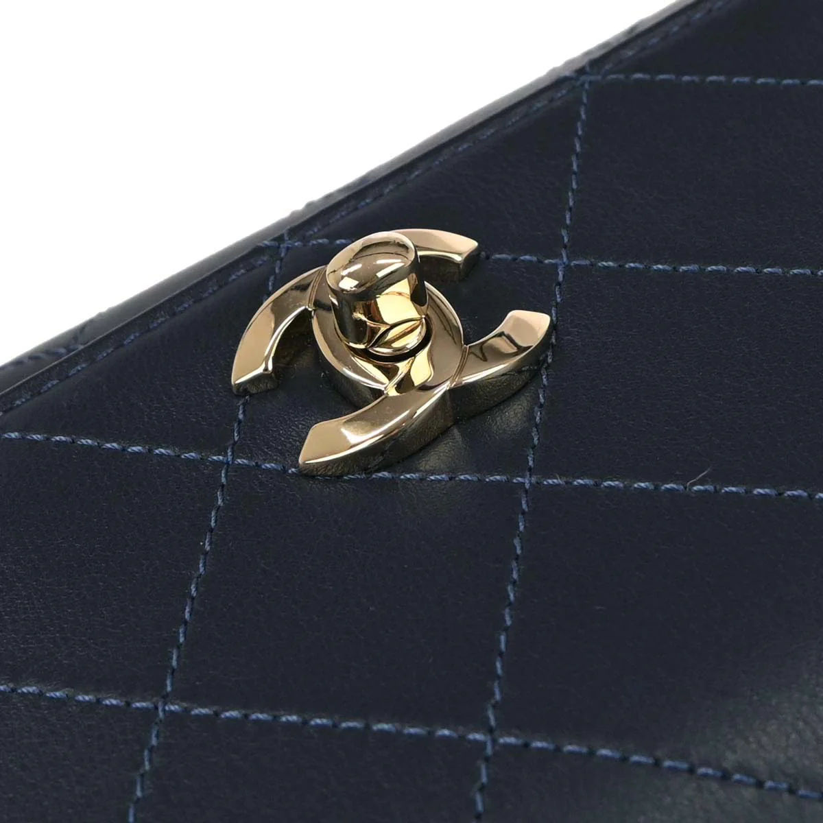 Chanel 2019 Navy Calfskin Top Handle 2way Shoulder Handbag - Image 5