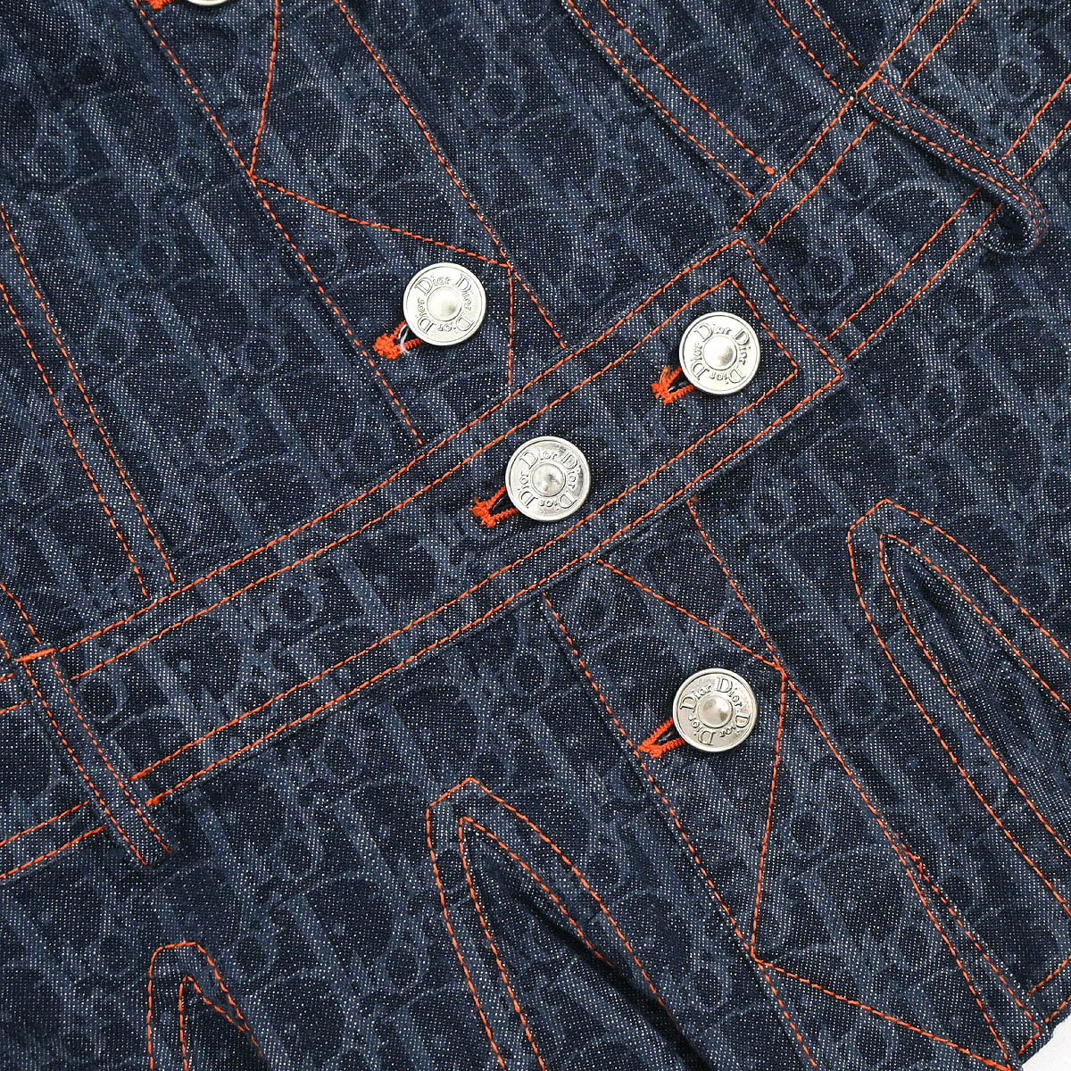 Christian Dior 2006 Single Breasted Denim Trotter Jacket Navy #38 - Image 4