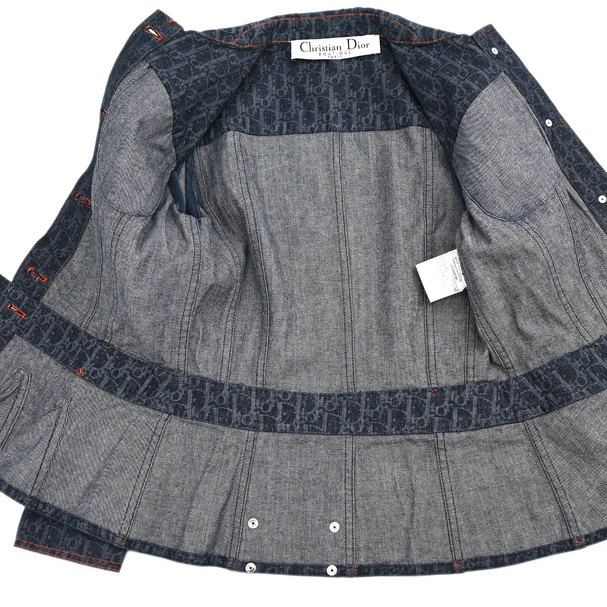 Christian Dior 2006 Single Breasted Denim Trotter Jacket Navy #38 - Image 7